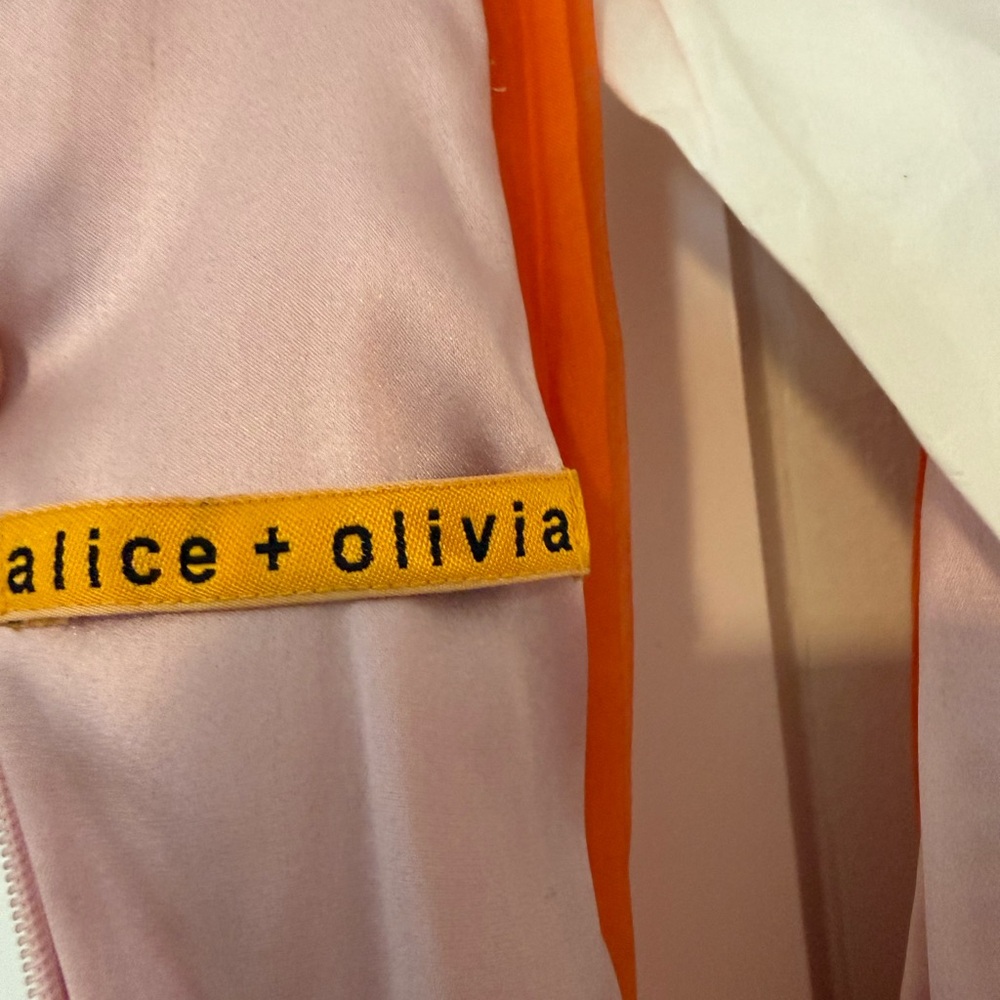 Alice + Olivia Pink to Peach Ombre Pleated Evening Gown - Picture 2 of 7